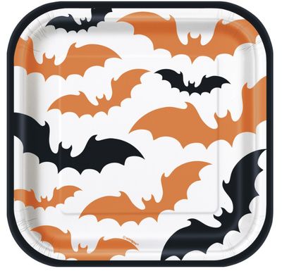 Happy Haunting Halloween Square Dessert Plates 7&quot; – 8ct