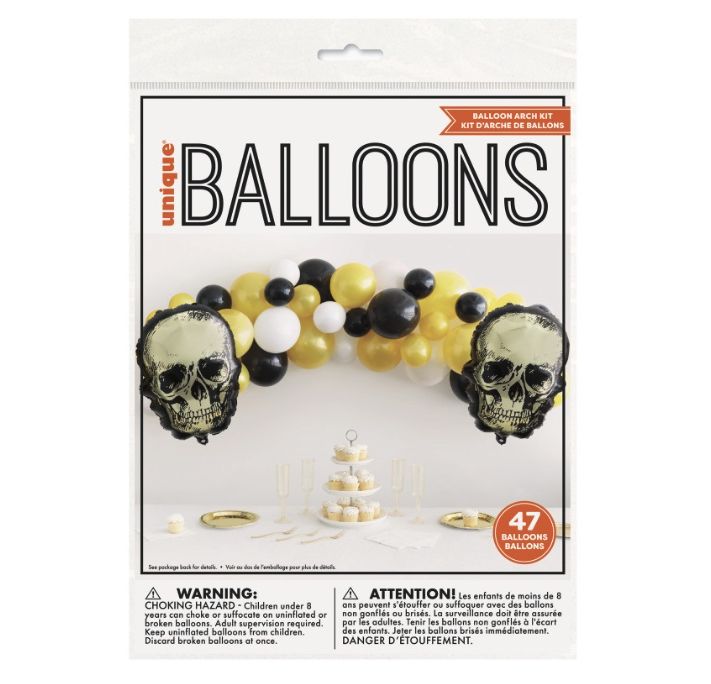 Gold Skull Foil &amp; Latex Balloon Arch Kit – 47pc