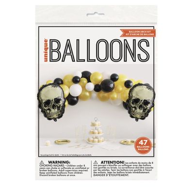 Gold Skull Foil &amp; Latex Balloon Arch Kit – 47pc