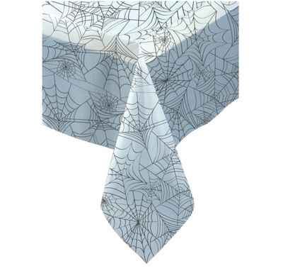 Clear Spider Web Rectangular Plastic Table Cover – 54&quot; x 108&quot;