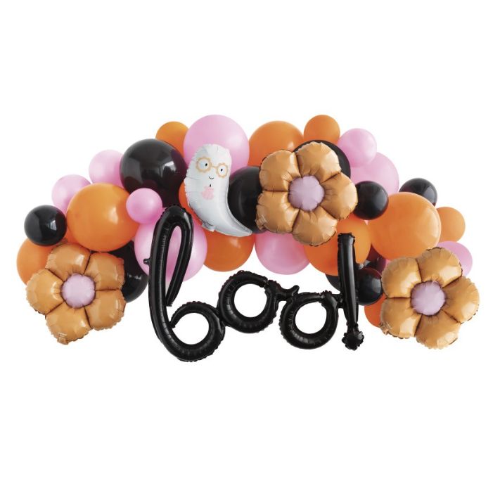 Groovy Halloween “Boo” Foil &amp; Latex Balloon Arch Kit – 35pc