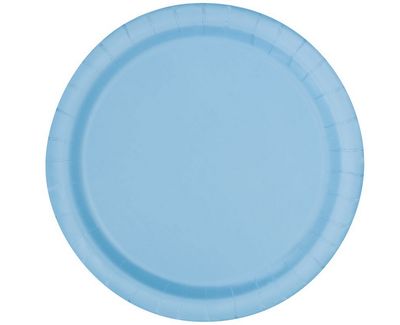 Powder Blue Solid Round 10&quot; Dinner paper Plates – 50ct