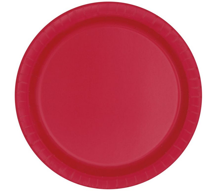 Red Solid Round 9&quot; Dinner Plates – 50ct