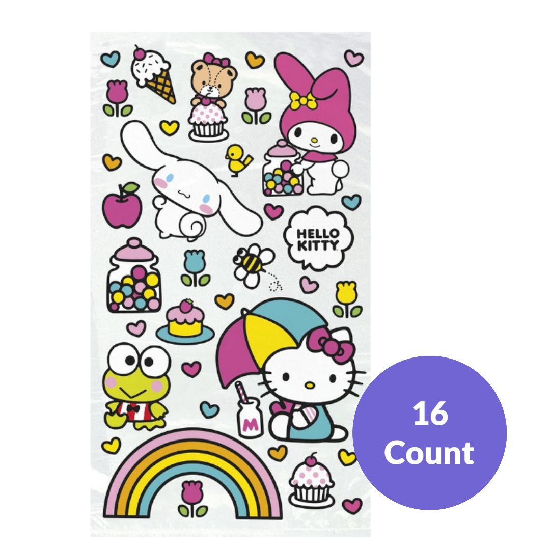 Hello Kitty and Friends Cellophane Bags – 5&quot; x 9&quot;, 16ct
