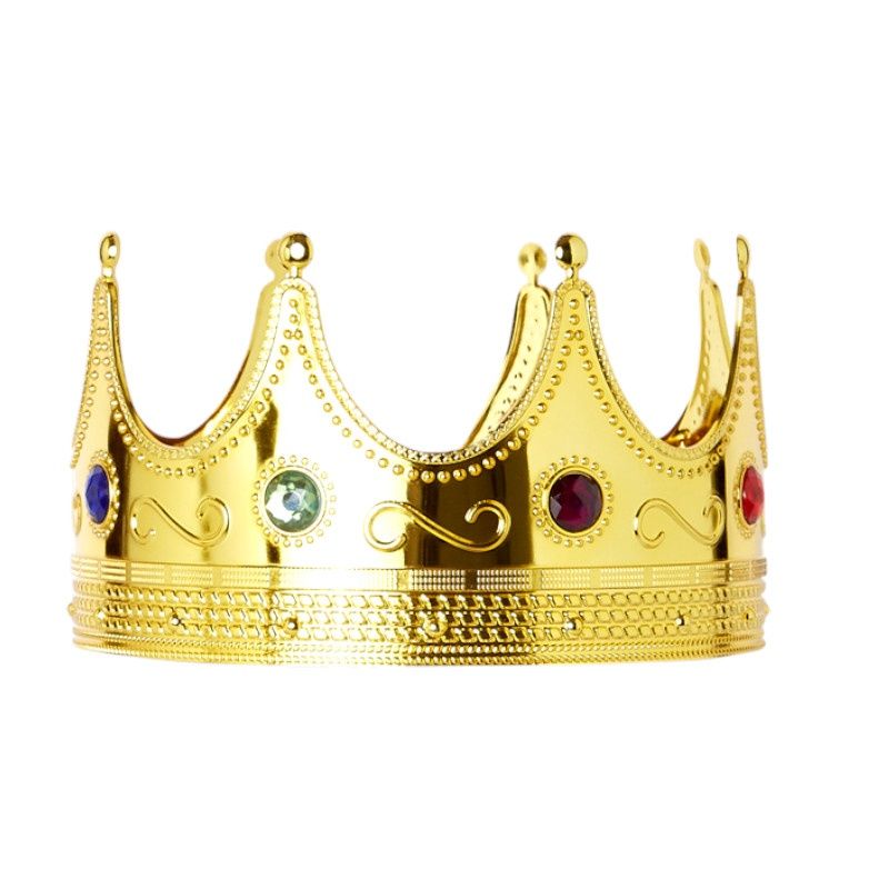 Regal King Crown – Gold Plastic (8&quot; Diameter)