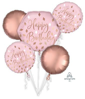 Balloon Bouquet – Blush Birthday | 5-Piece Set
