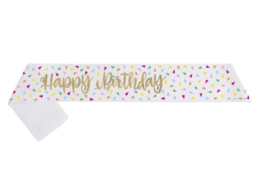 Gold Foil Stamping &quot;Happy Birthday&quot; Sash