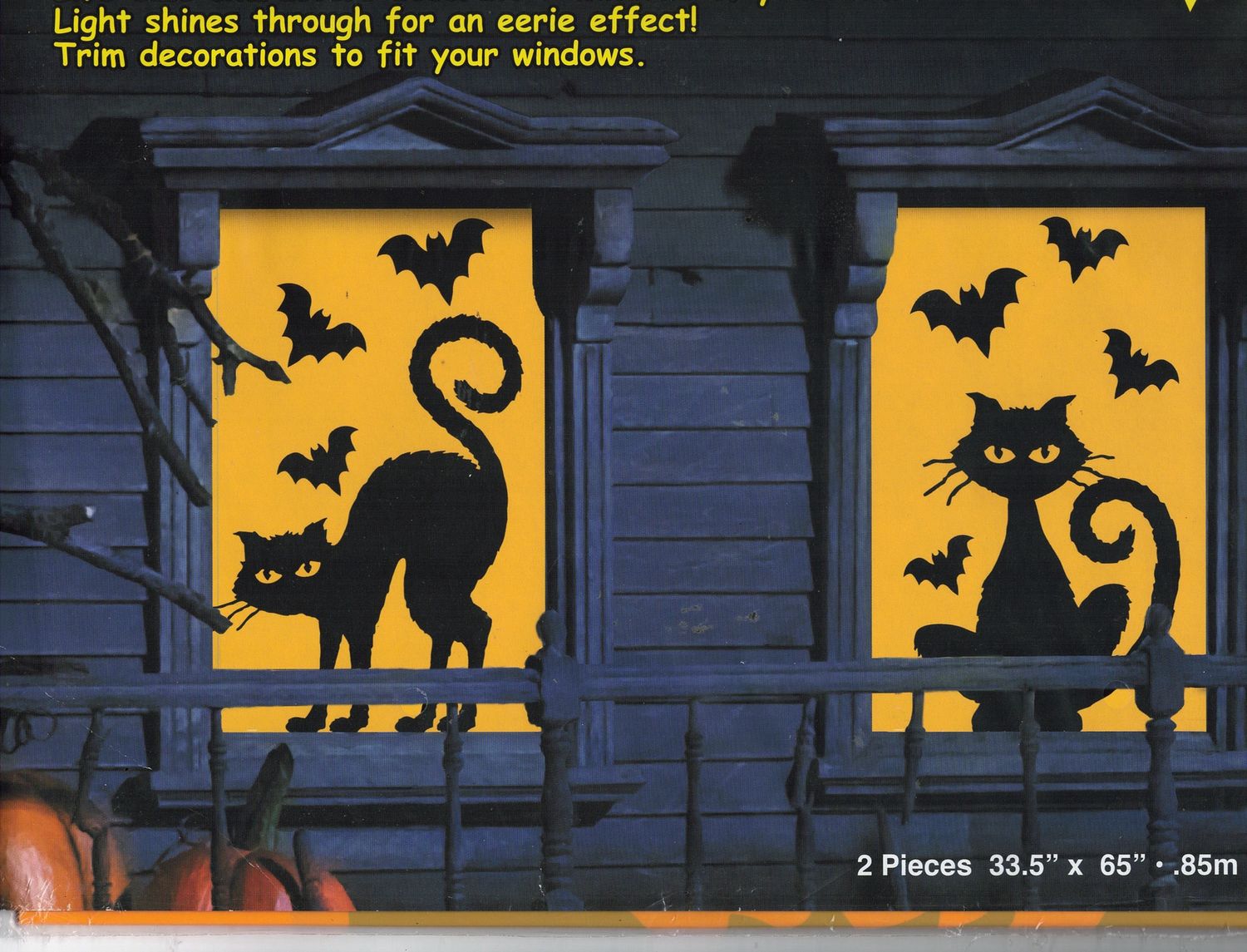 Cats & Bats Window Silhouette Halloween Decoration – 2ct Cats & Bats Window Silhouette Halloween Decoration – 2ct