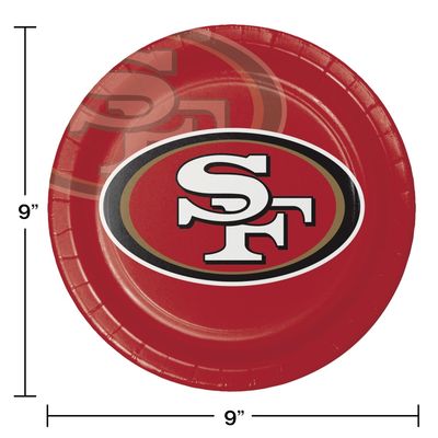 San Francisco 49ers 9" Dinner Plates – 8ct