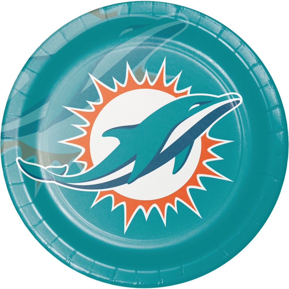 Miami Dolphins 9&quot; Dinner Plates – 8ct