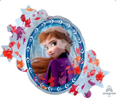 Large Shape Frozen 2 Frame Anna & Elsa Satin Foil Balloon – 30"