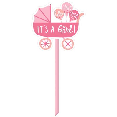 Girl Carriage Plastic Yard Sign – 15&quot; x 25&quot;