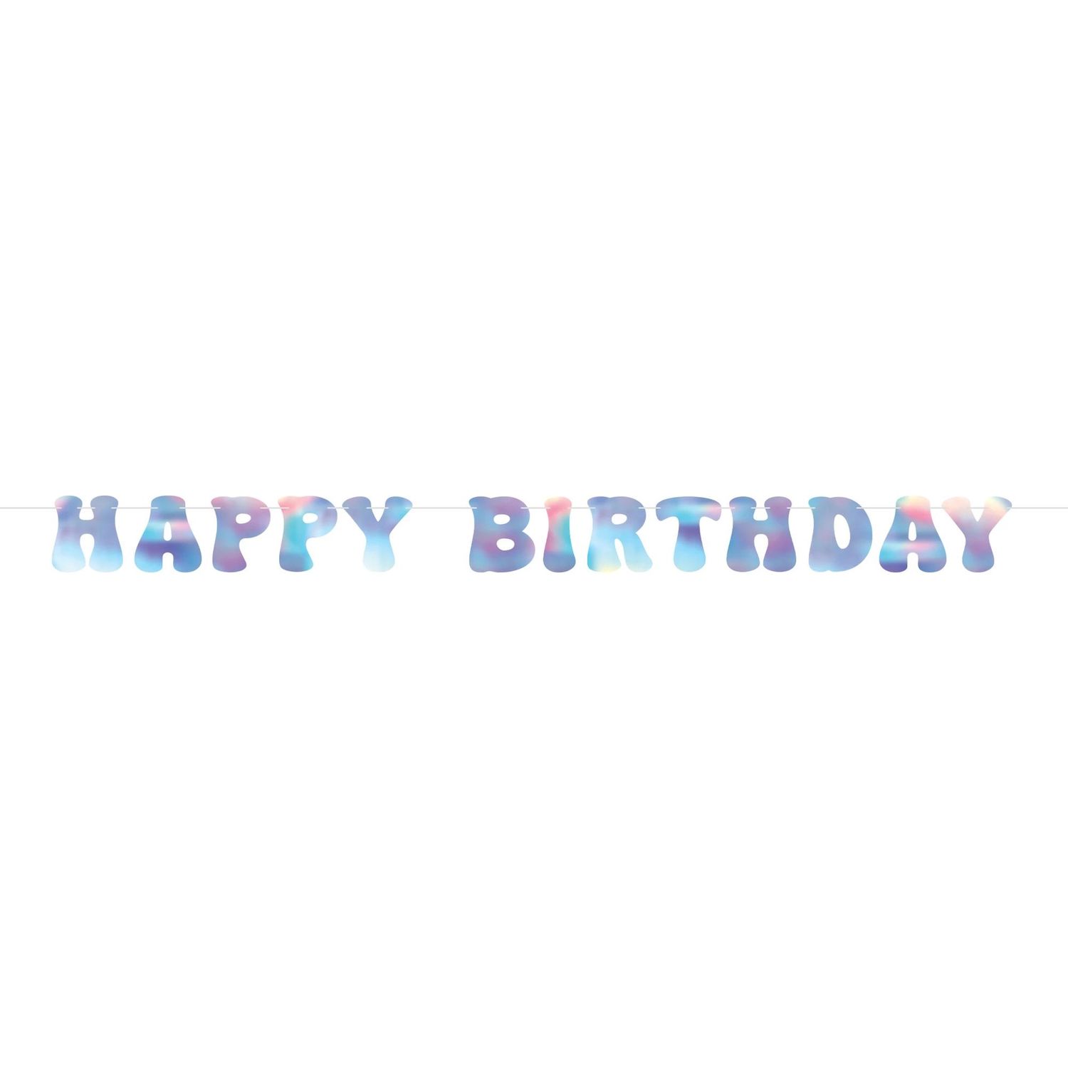 Iridescent “Happy Birthday” Letter Banner – 6&quot;H x 7.75&#39;L
