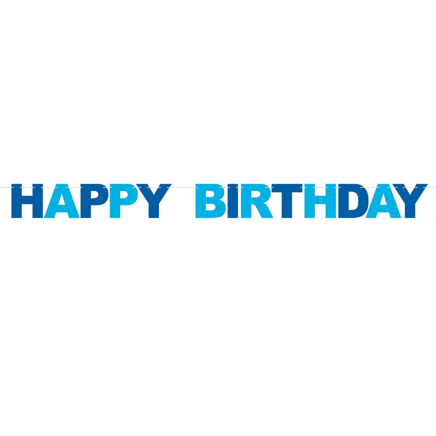 Multi Blue “Happy Birthday” Letter Banner – 6&quot;H x 7.75&#39;L