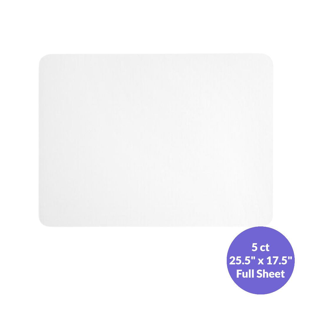 Baker&#39;s Lane 25 1/2&quot; x 17 1/2&quot; White Corrugated Grease-Resistant Full Sheet Cake Pad  5ct