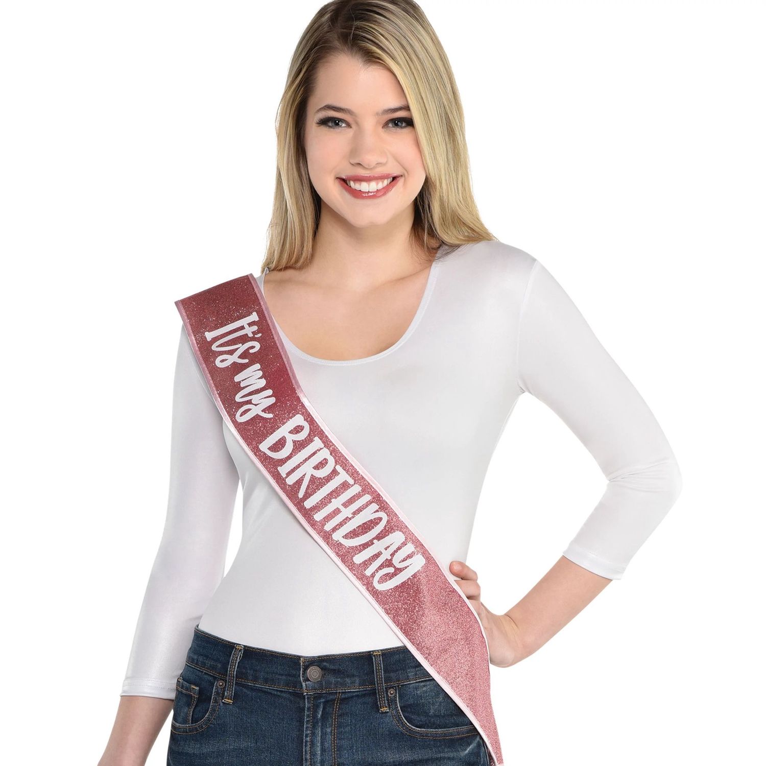 Blush Birthday Deluxe Sash – 30&quot;