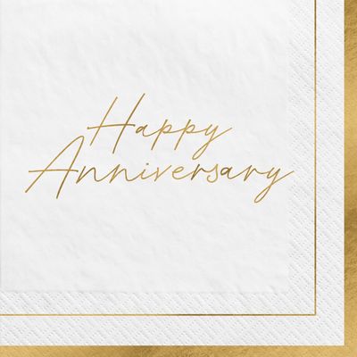 Happy Anniversary Lunch Napkins – 6.5" x 6.5", 16ct Happy Anniversary Lunch Napkins – 6.5" x 6.5", 16ct