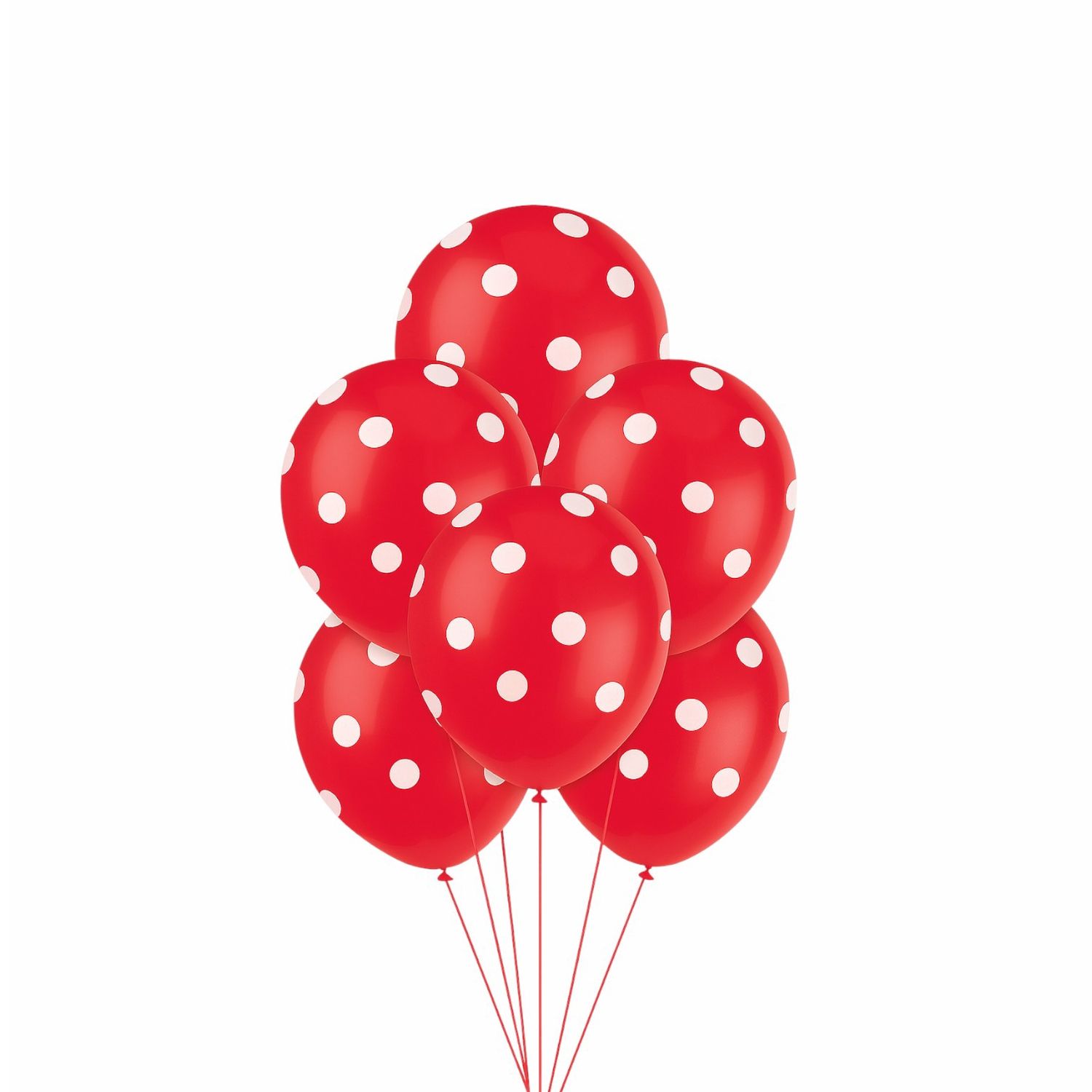 12" Ruby Red Dots Latex Balloons – 6ct (Un-inflated)