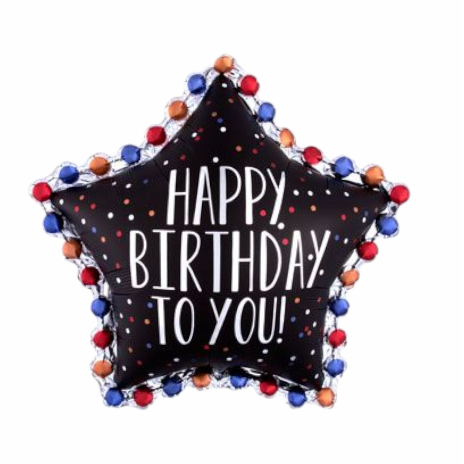 Large Shape&quot; Happy Birthday to you !&quot; Satin Star Foil Balloon – 34&quot;