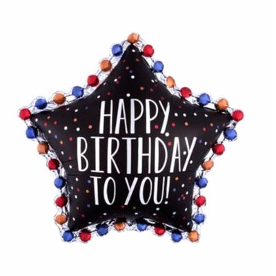 Large Shape" Happy Birthday to you !" Satin Star Foil Balloon – 34" Large Shape" Happy Birthday to you !" Satin Star Foil Balloon – 34"