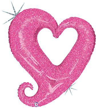 Large Shape Linky Chain of Hearts Pink Foil Balloon (Holographic) – 37" Large Shape Linky Chain of Hearts Pink Foil Balloon (Holographic) – 37"