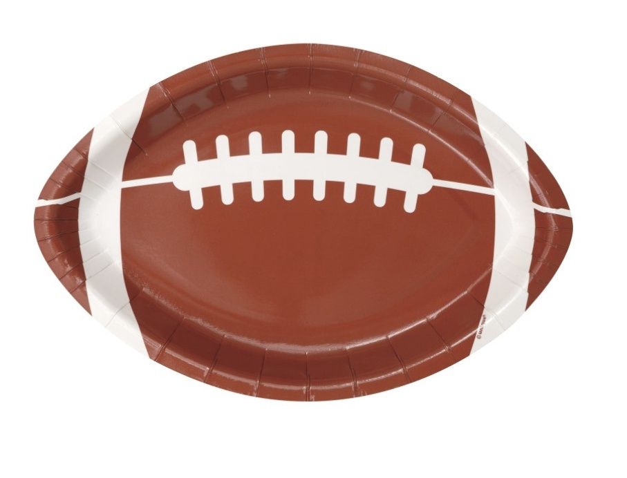 Tailgate Football-Shaped Dinner Plates – 9.25&quot;, 8ct