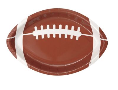Tailgate Football-Shaped Dinner Plates – 9.25&quot;, 8ct