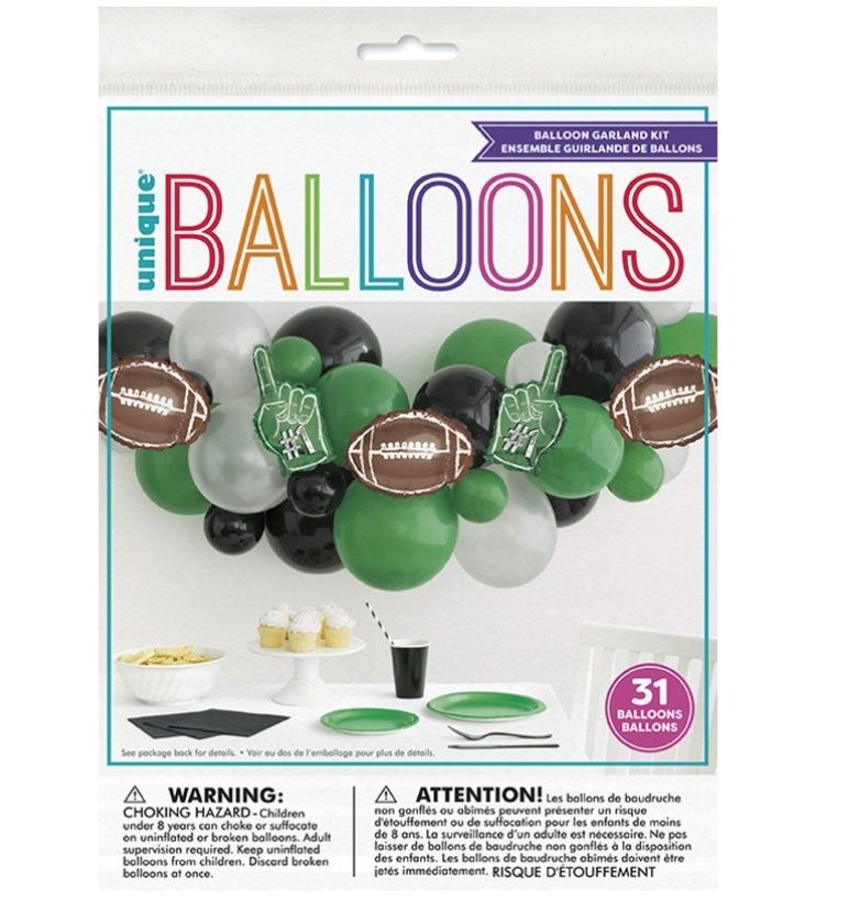 Kickoff Football Latex &amp; Foil Balloon Arch Kit – 26pc