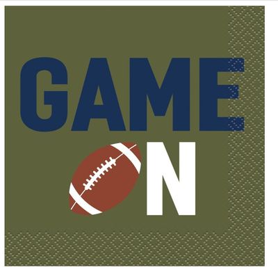 Tailgate Football “Game On” Beverage Napkins – 16ct