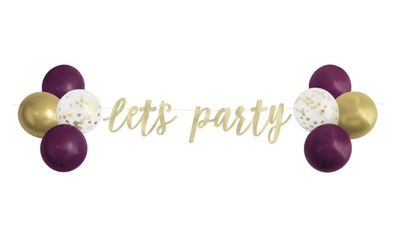 “Let’s Party” Banner, Clear Confetti & Latex Balloon Kit “Let’s Party” Banner, Clear Confetti & Latex Balloon Kit