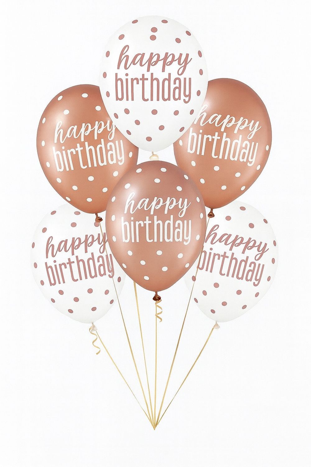 Glitz Rose Gold &quot;Happy Birthday&quot; Assorted 12&quot; Latex Balloons – 6ct