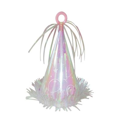 Iridescent Party Hat Balloon Weight – 6oz Iridescent Party Hat Balloon Weight – 6oz