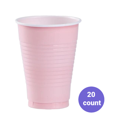 Pink Plastic Cups – 12oz, 20ct