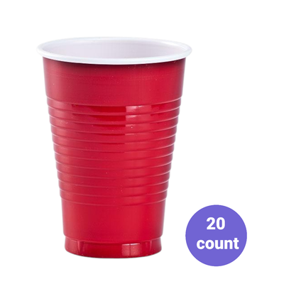Red Plastic Cups – 12oz, 20ct