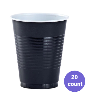 Black Plastic Cups – 12oz, 20ct