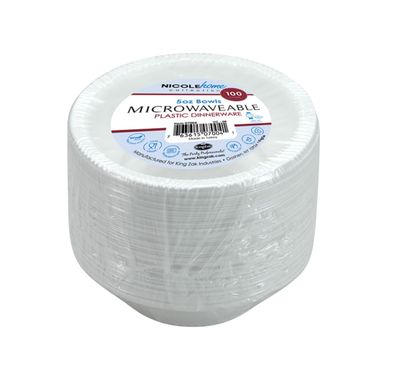 White Plastic Bowls – 5oz, 100ct (PP)