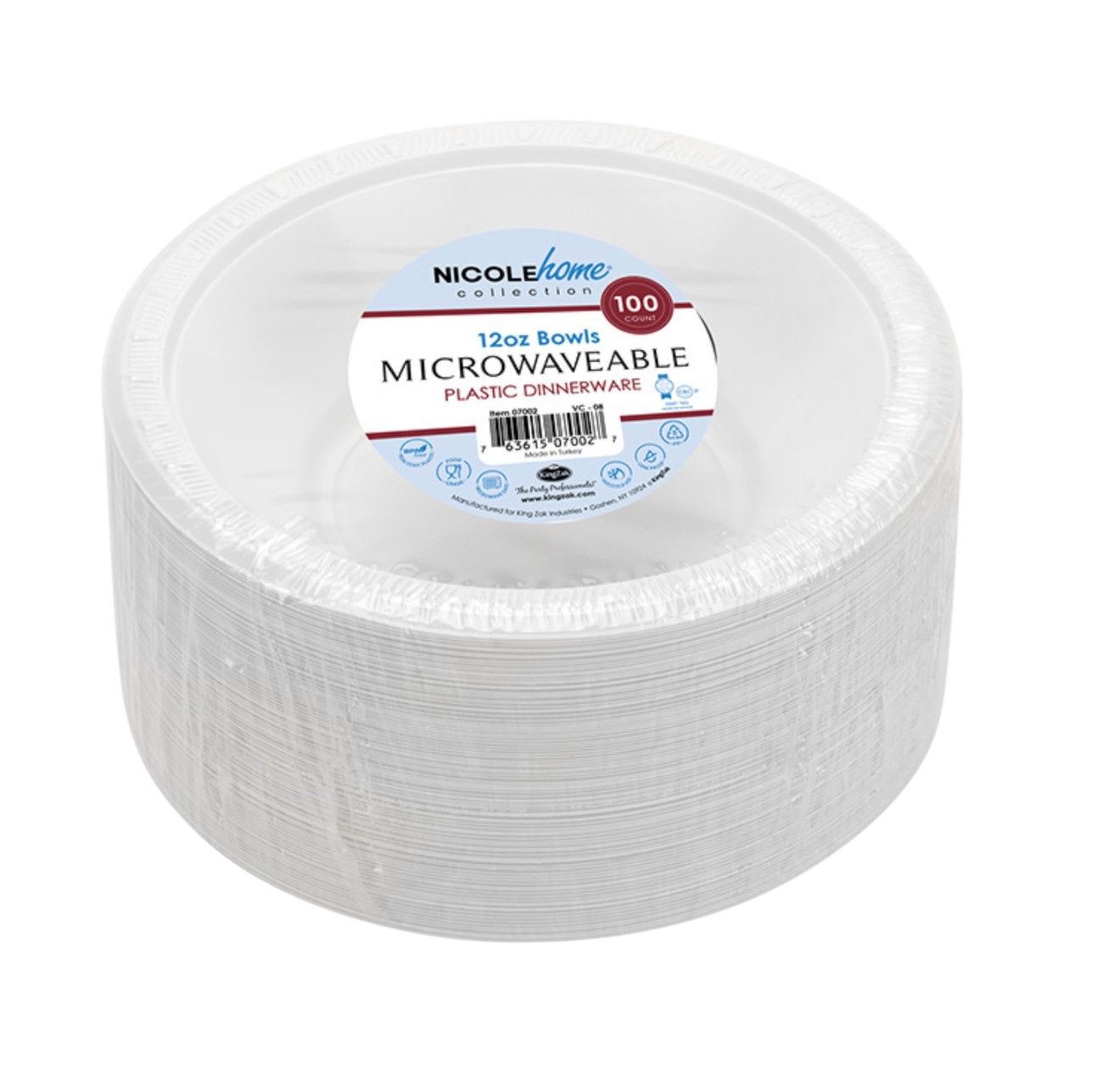 White Plastic Bowls – 12oz, 100ct (PP) White Plastic Bowls – 12oz, 100ct (PP)