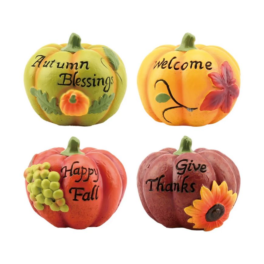 Harvest Pumpkin Decoration – 3.5" Diameter x 3.54" Height, 4 Colors Harvest Pumpkin Decoration – 3.5" Diameter x 3.54" Height, 4 Colors