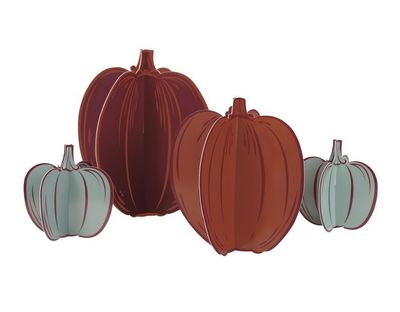 Elegant Thanksgiving Paper Board Pumpkin Decorations – 4ct