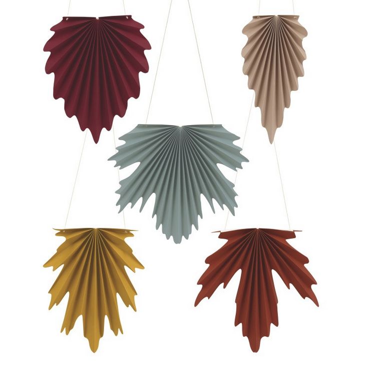 Elegant Thanksgiving Paper Fan Leaf Decorations – 5ct Elegant Thanksgiving Paper Fan Leaf Decorations – 5ct