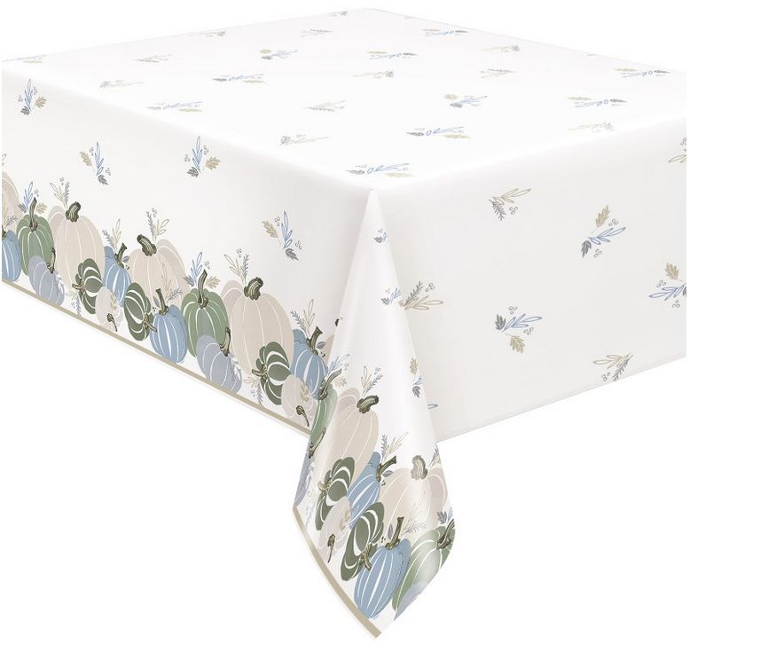 Modern Pastel Thanksgiving Rectangular Plastic Table Cover – 54&quot; x 84&quot;