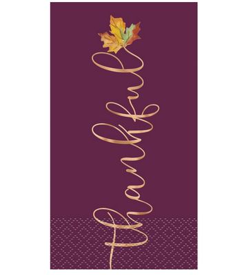 Chic Thanksgiving “Thankful” Guest Napkins 16ct – Foil Stamping