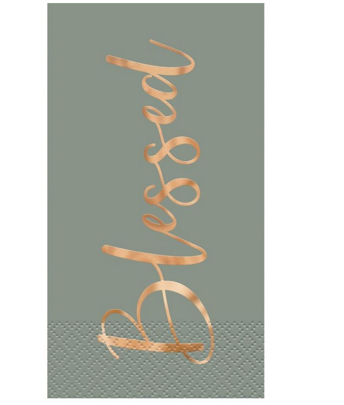 Modern Pastel Thanksgiving “Blessed” Guest Napkins 16ct – Foil Stamping Modern Pastel Thanksgiving “Blessed” Guest Napkins 16ct – Foil Stamping