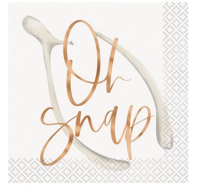 Modern Pastel Thanksgiving “Oh Snap” Beverage Napkins 16ct – Foil Stamping