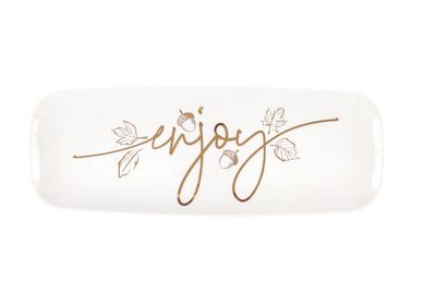 Elegant Thanksgiving “Enjoy” Plastic Serving Tray – Foil Stamping