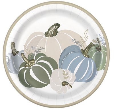 Modern Pastel Thanksgiving Round 9&quot; Dinner Plates – 8ct