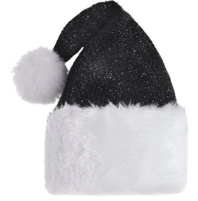 Black Deluxe Santa Hat Adjustable For Kids &amp; Adults