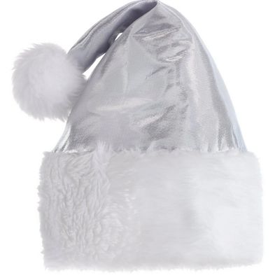 Silver Deluxe Santa Hat Adjustable For Kids &amp; Adults