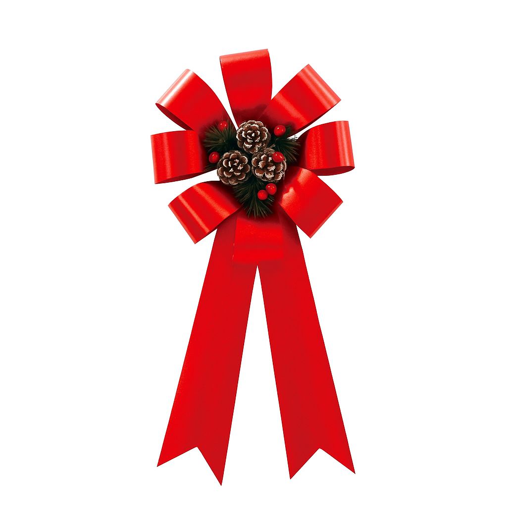Red Bowknot Christmas Tree Topper – 10&quot; x 22&quot;