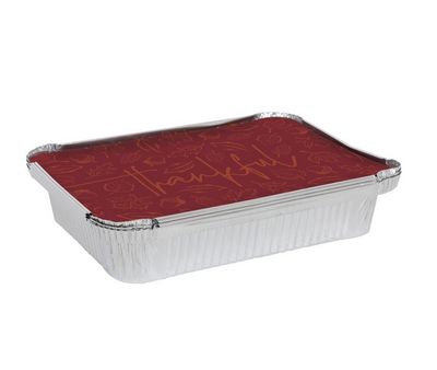 Elegant Thanksgiving Foil Take Home Containers with Lids – 4ct
